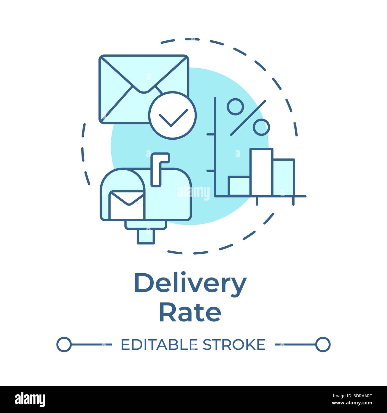 Delivery rate soft blue concept icon Stock Vector