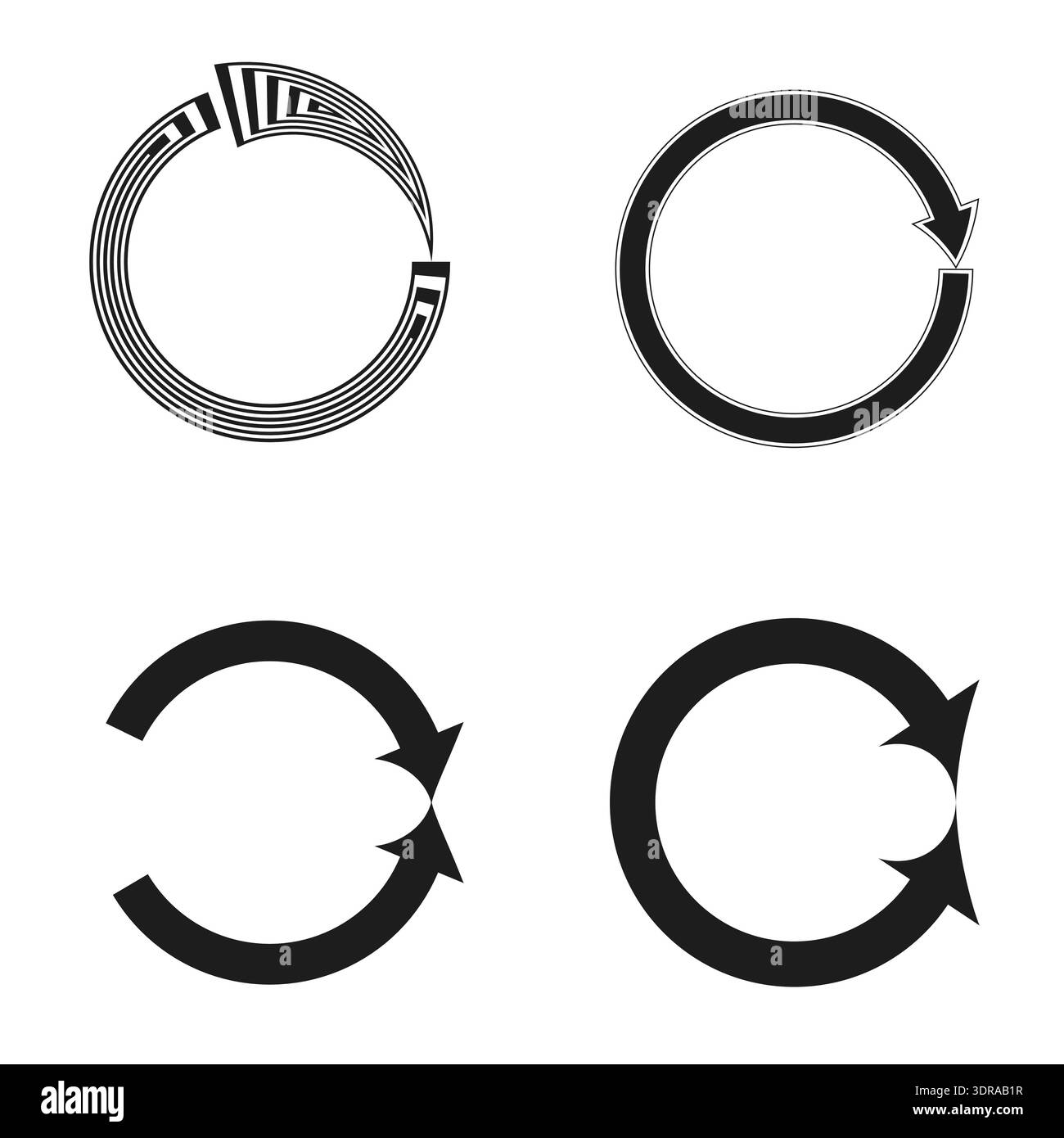 Circular rotation arrows. Cycle movement symbol. Reload Vector icon. Round progress element. Stock Vector