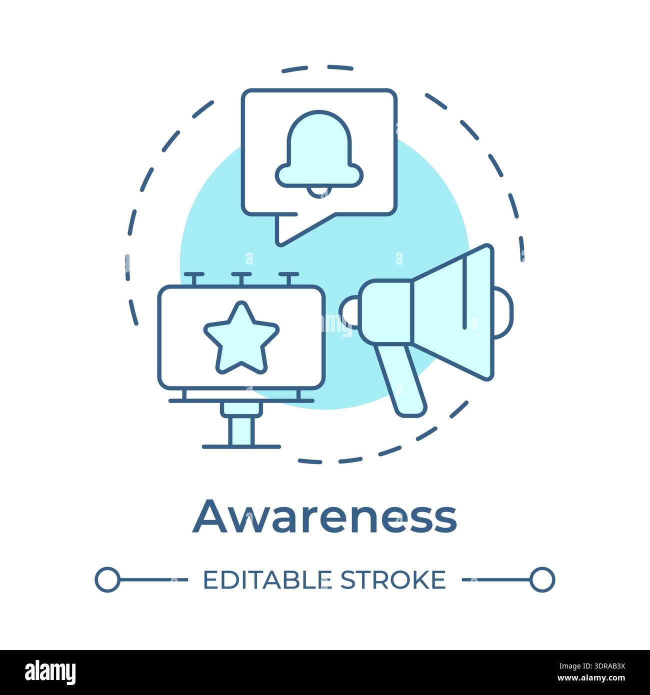 Awareness soft blue concept icon Stock Vector