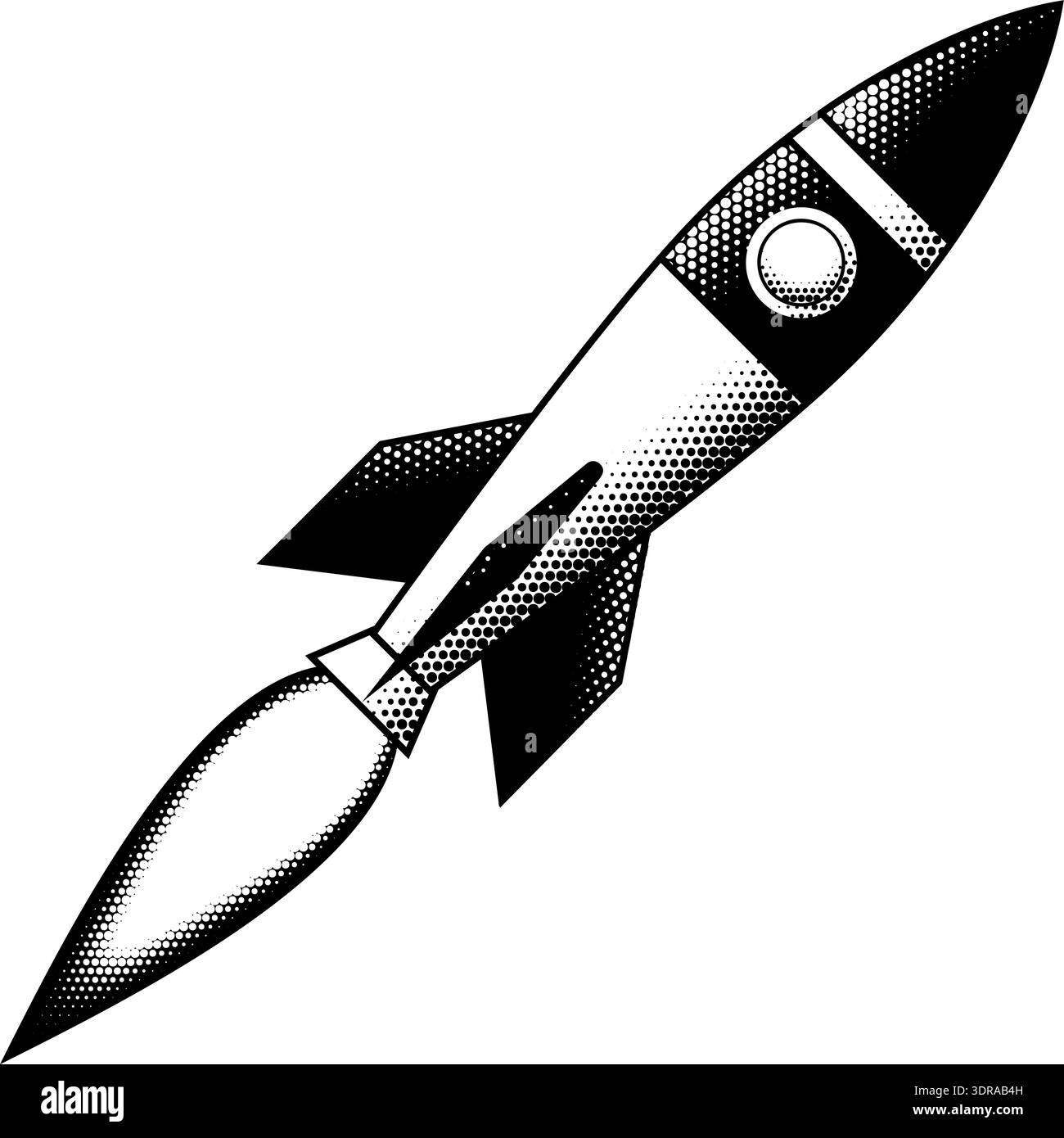 Cartoon Rocket Space Ship Retro Illustration Stock Vector Image & Art ...
