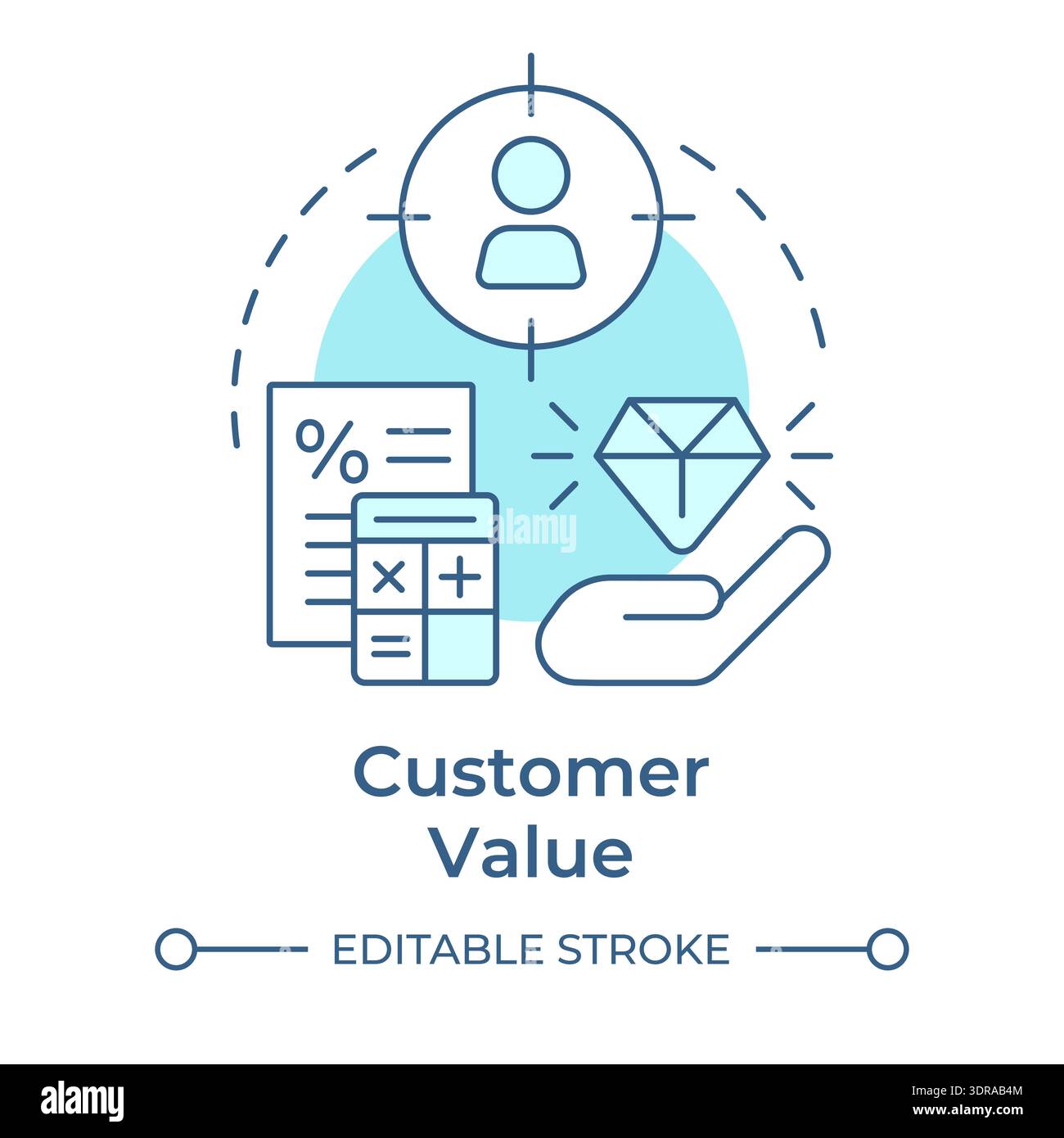 Customer value soft blue concept icon Stock Vector