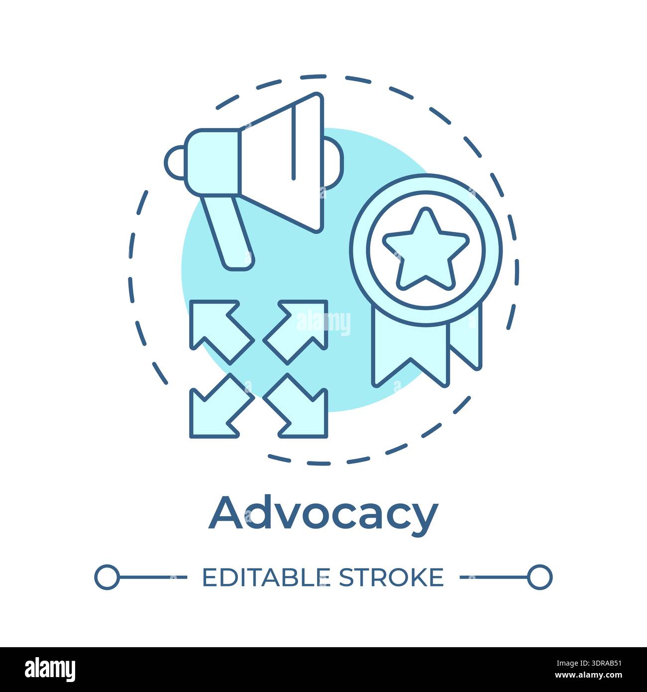 Advocacy soft blue concept icon Stock Vector