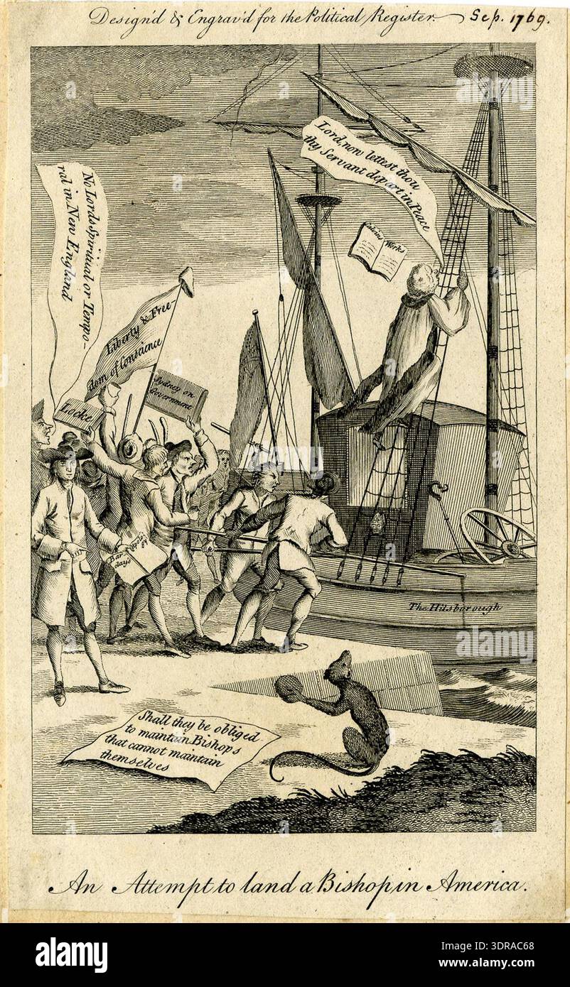 This 1769 satirical print depicts colonial resistance to the ...