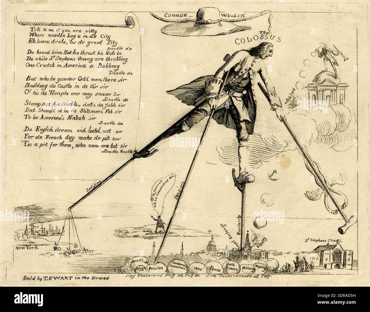 This circa 1766 print 'Common-Wealth: The Colossus' satirizes William ...