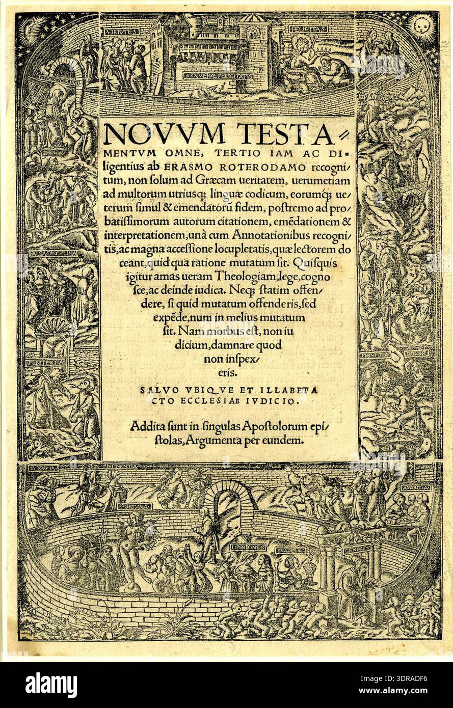 This 1522 metalcut and letterpress title-page by Hans Holbein the ...