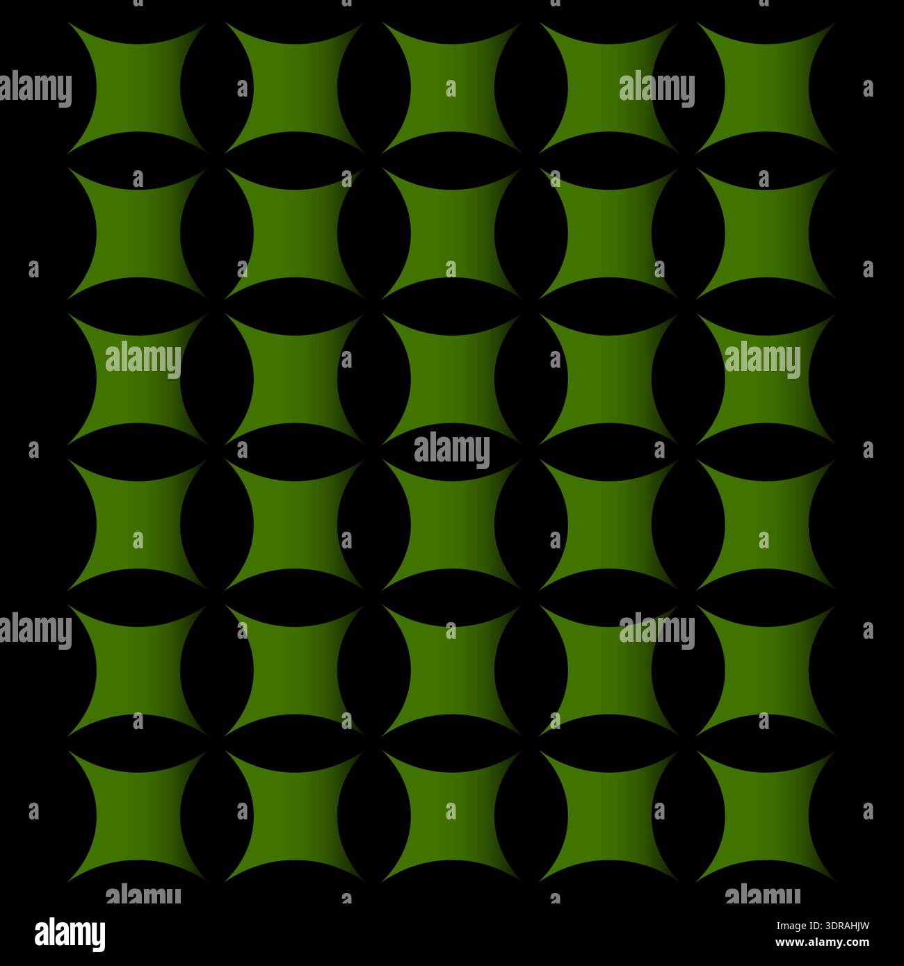 Green tile pattern. Black background dark. Repeating texture Vector. Convex square element. Stock Vector