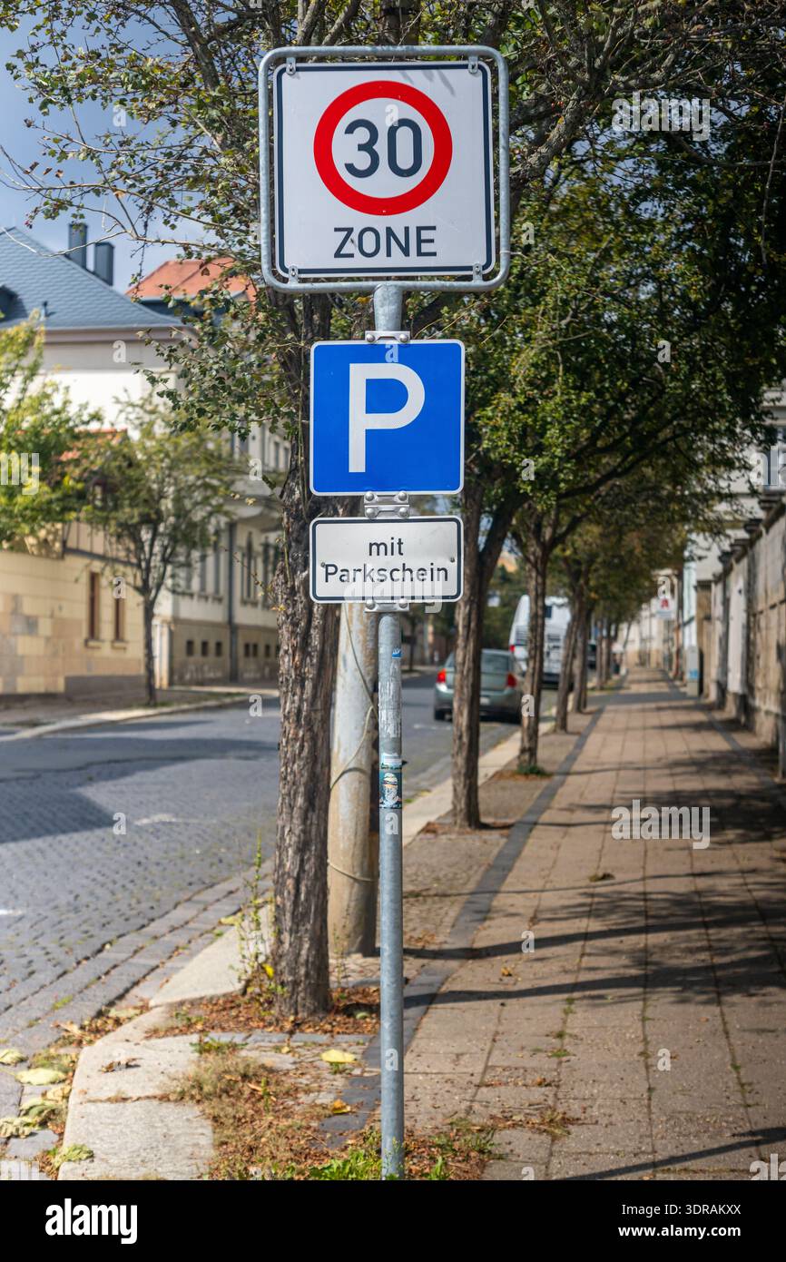 Parking lot with parking check sign Stock Photo - Alamy