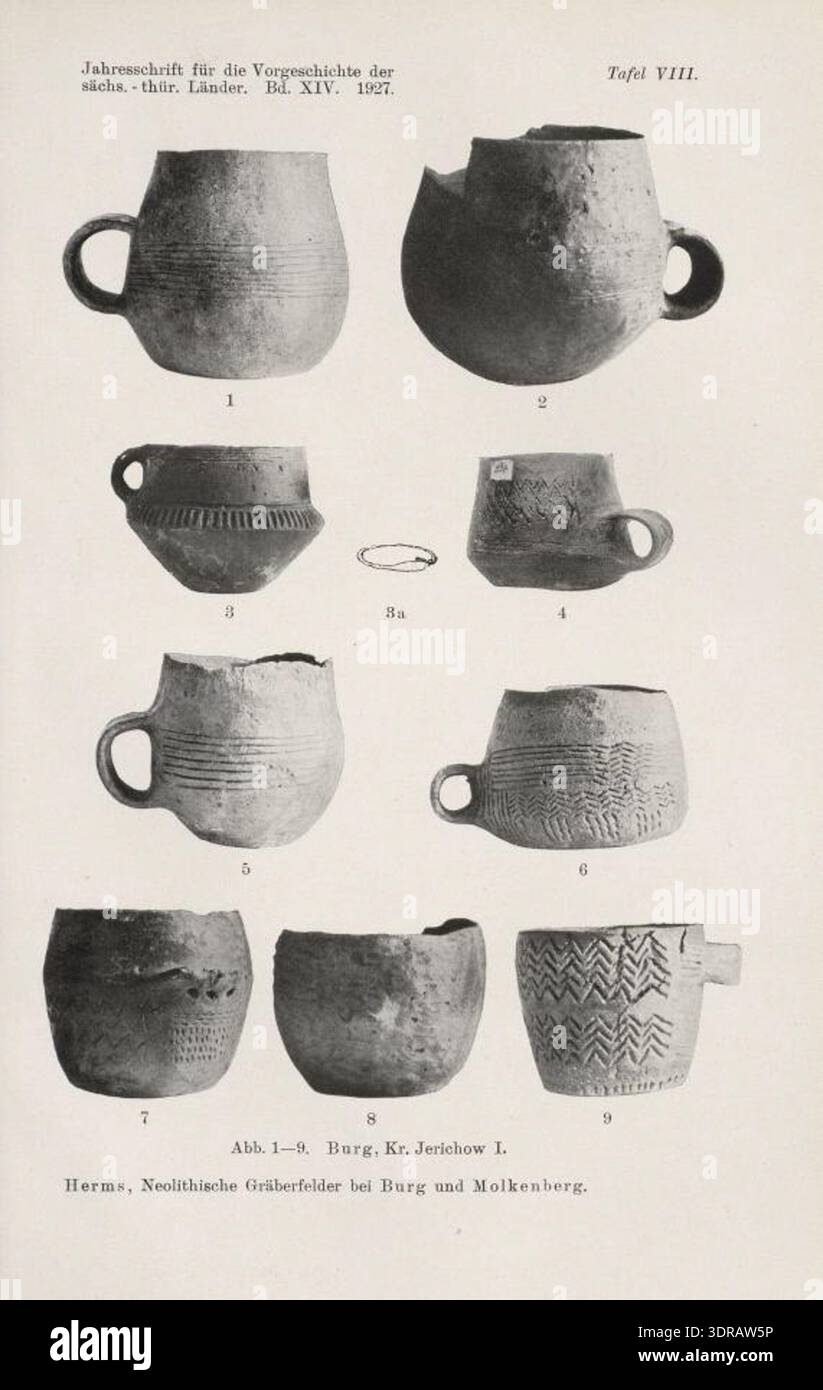 Neolithic Plate This plate from Ernst Herms’ 1926 publication depicts ceramic vessels ...