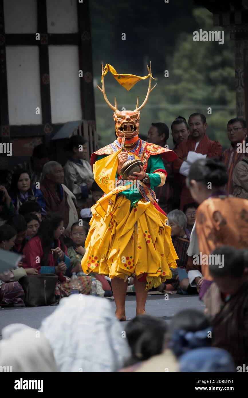 Tamzhing Peling Nga Cham (Dance of Drum by Pema Lingpa) performed during ...