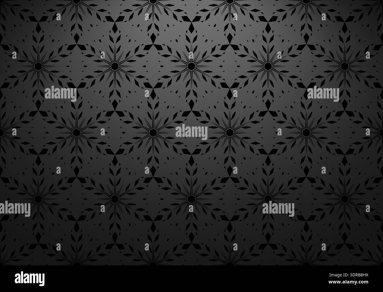 Abstract geometric pattern with lines, snowflakes. A seamless vector background. Black texture. Graphic modern pattern Stock Vector