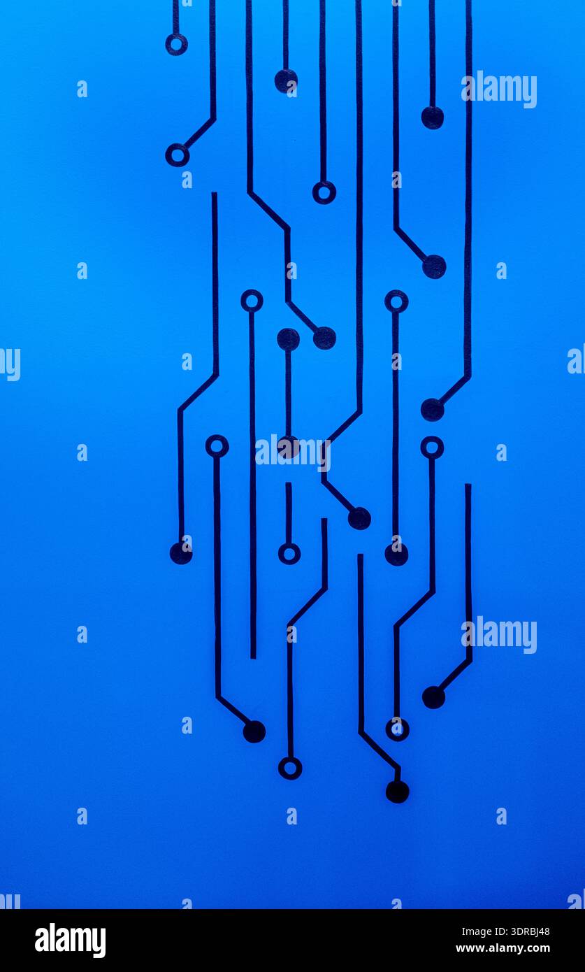 Close up image of a printed circuit board ( PCB ) Stock Photo
