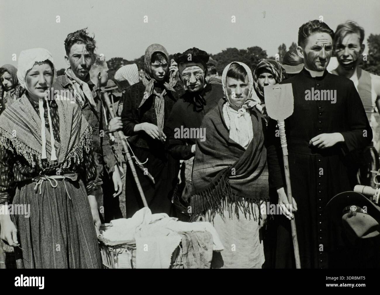 Belgian scouts portray farmers in the outdoor play hi-res stock ...