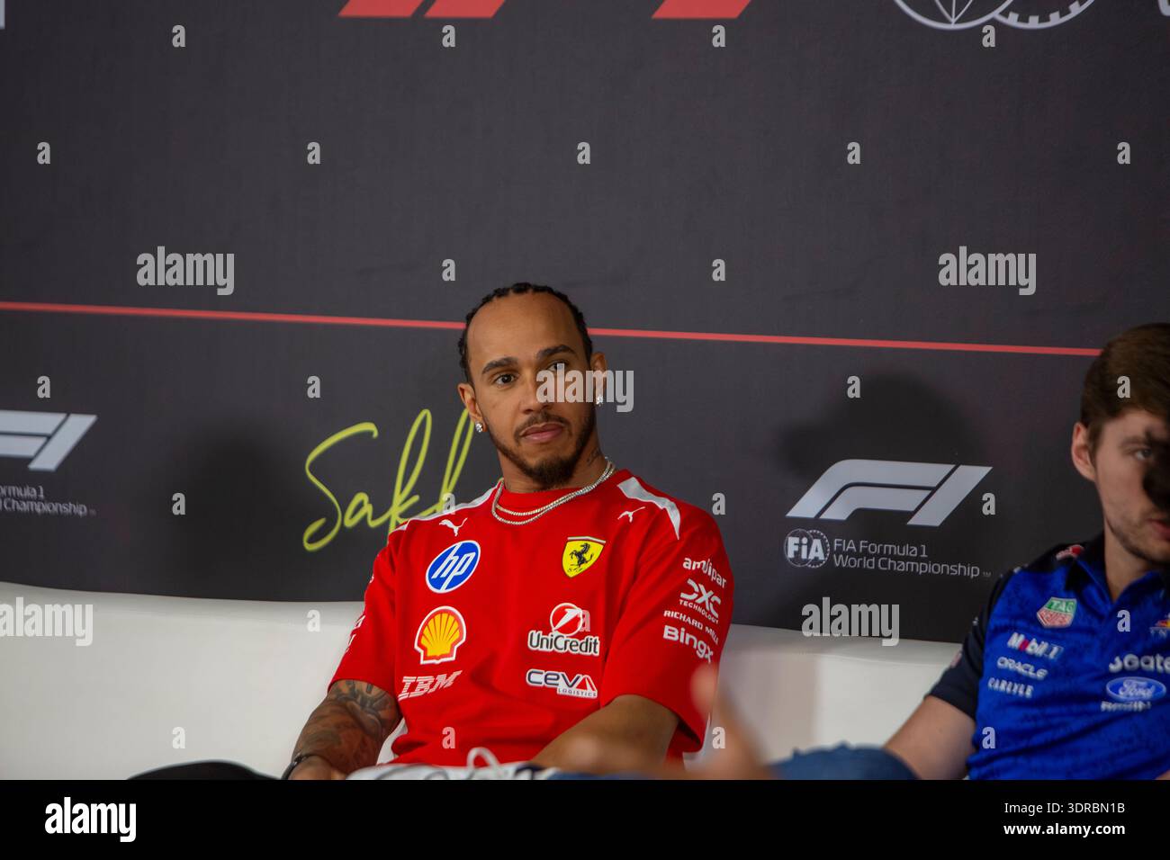 Drivers Lewis Hamilton, Fernando Alonso, Max Verstappen and Valterri ...