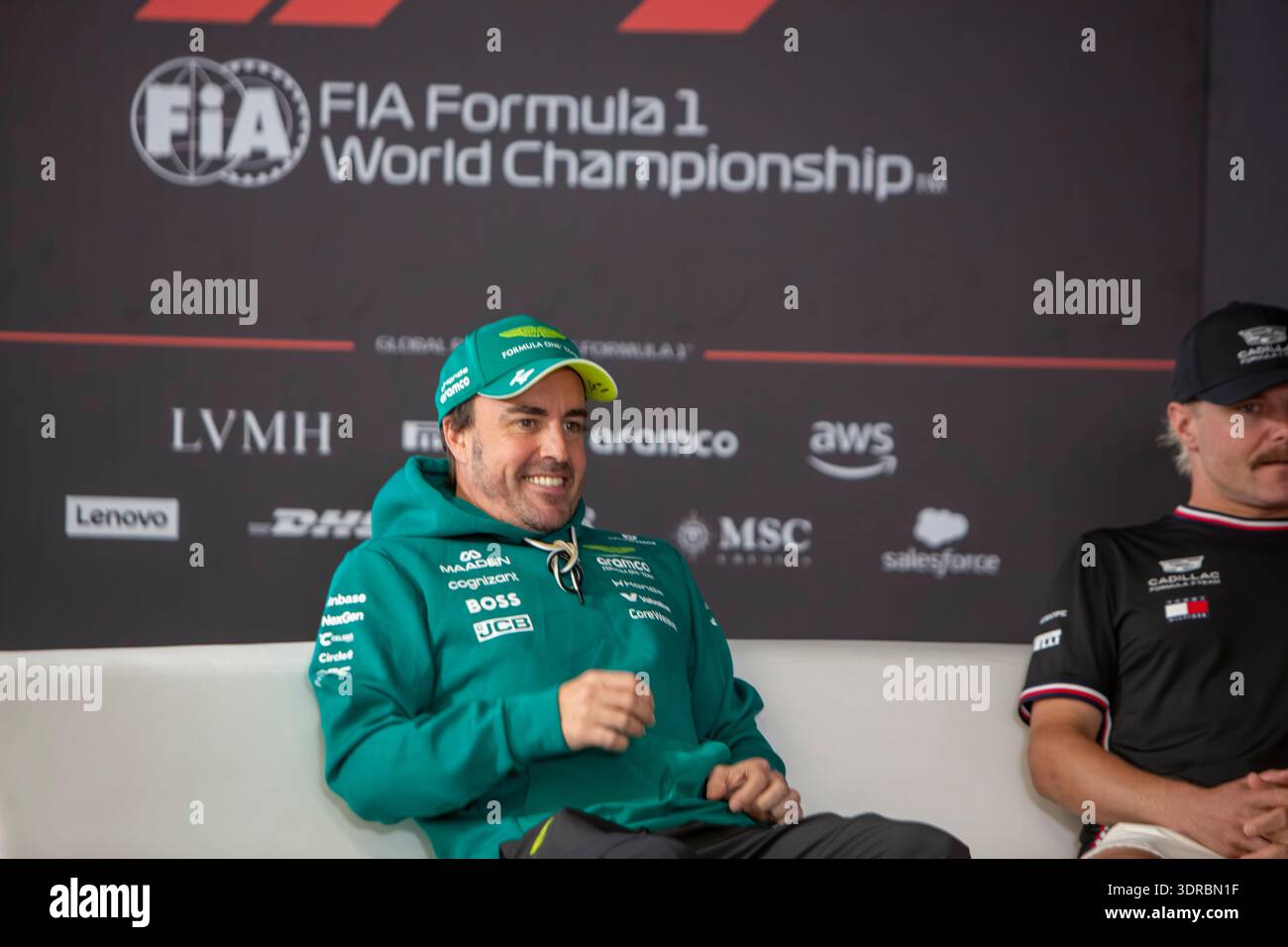 Drivers Lewis Hamilton, Fernando Alonso, Max Verstappen and Valterri ...