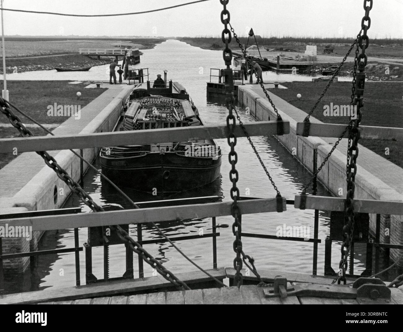 Slootdorp This photograph shows a ship entering the sluice at Slootdorp in ...