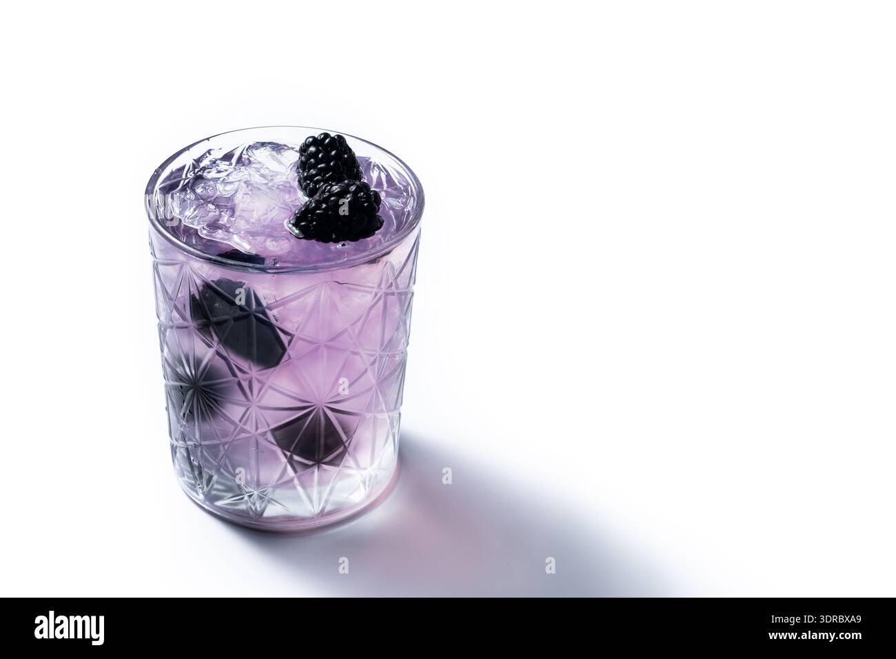 Bramble cocktail isolated on white background Stock Photo