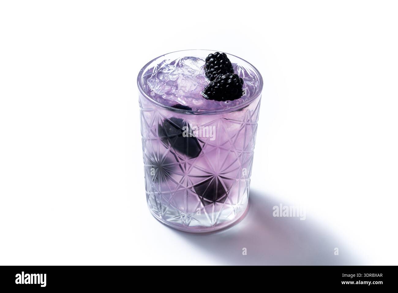 Bramble cocktail isolated on white background Stock Photo