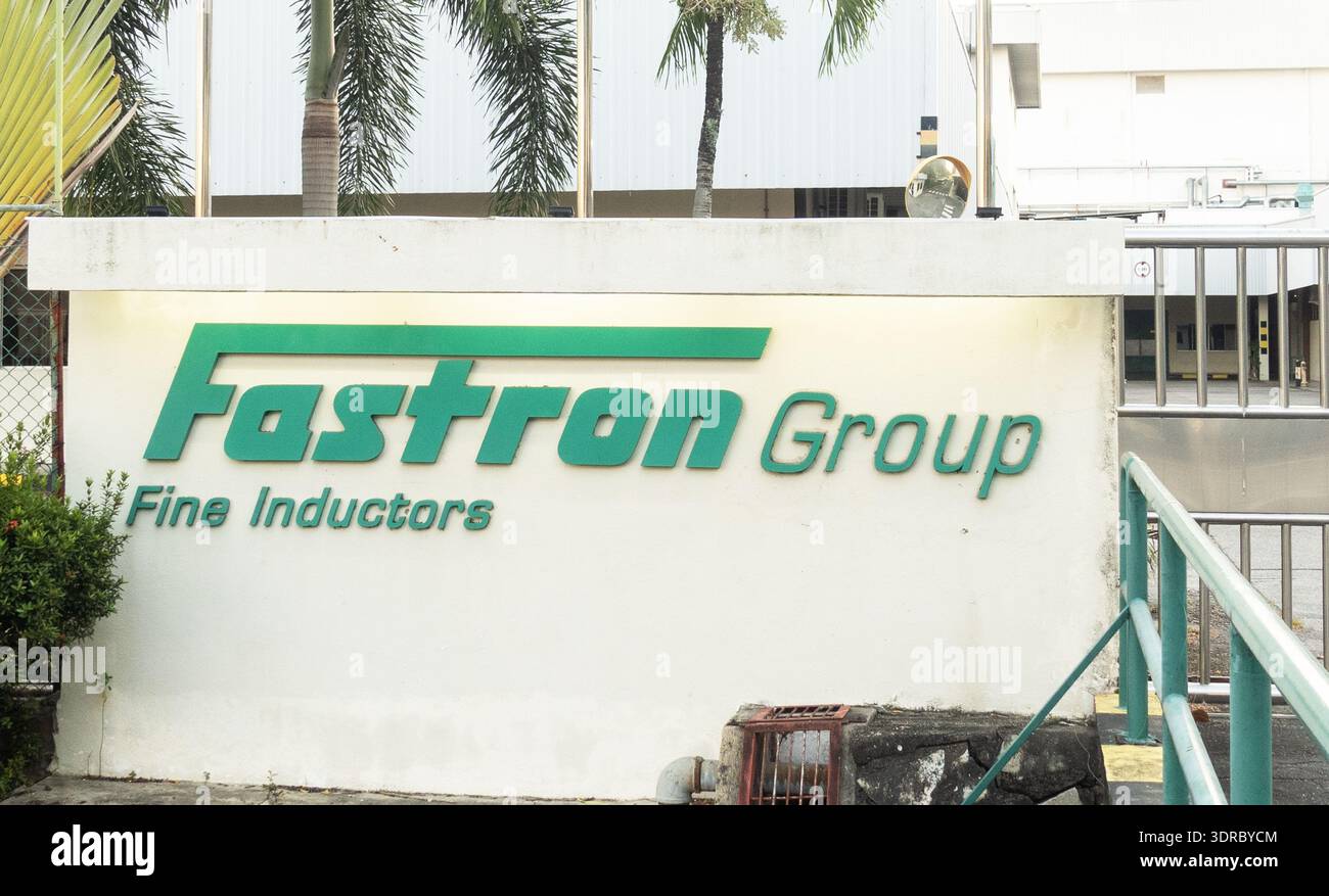 Sign for Fastron Group facility in Penang, Malaysia, a manufacturer specializing in electronic components. Stock Photo