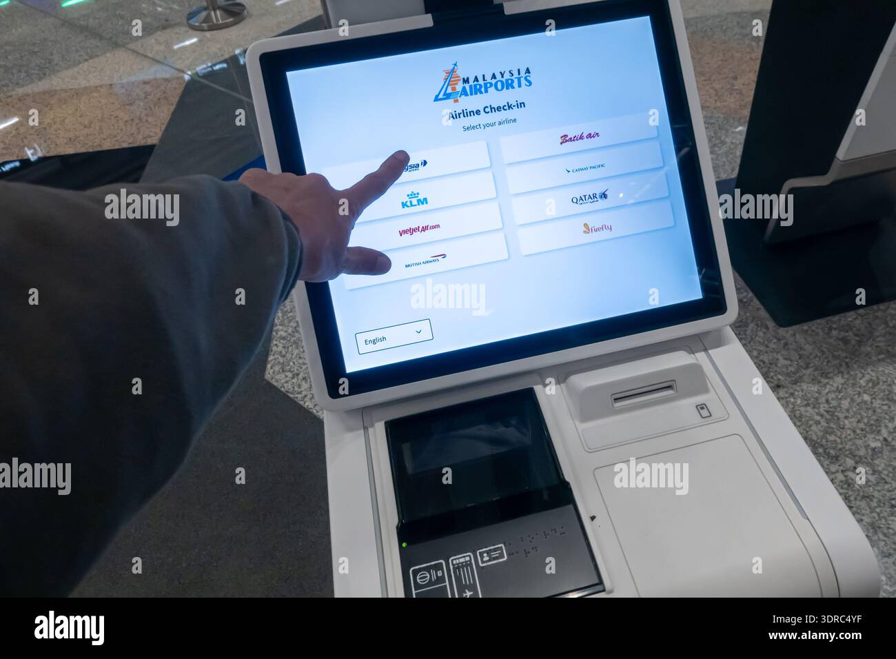 self-service airline check-in kiosk at Kuala Lumpur airport, terminal ...