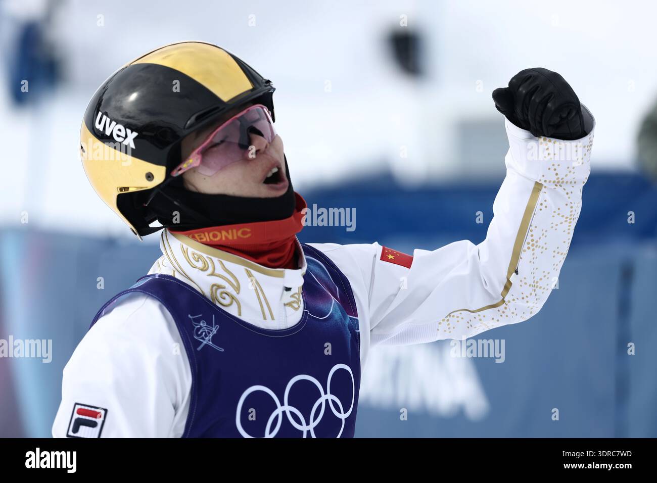 People's Republic of China's Fanyu Kong (2) celebrates after competing ...