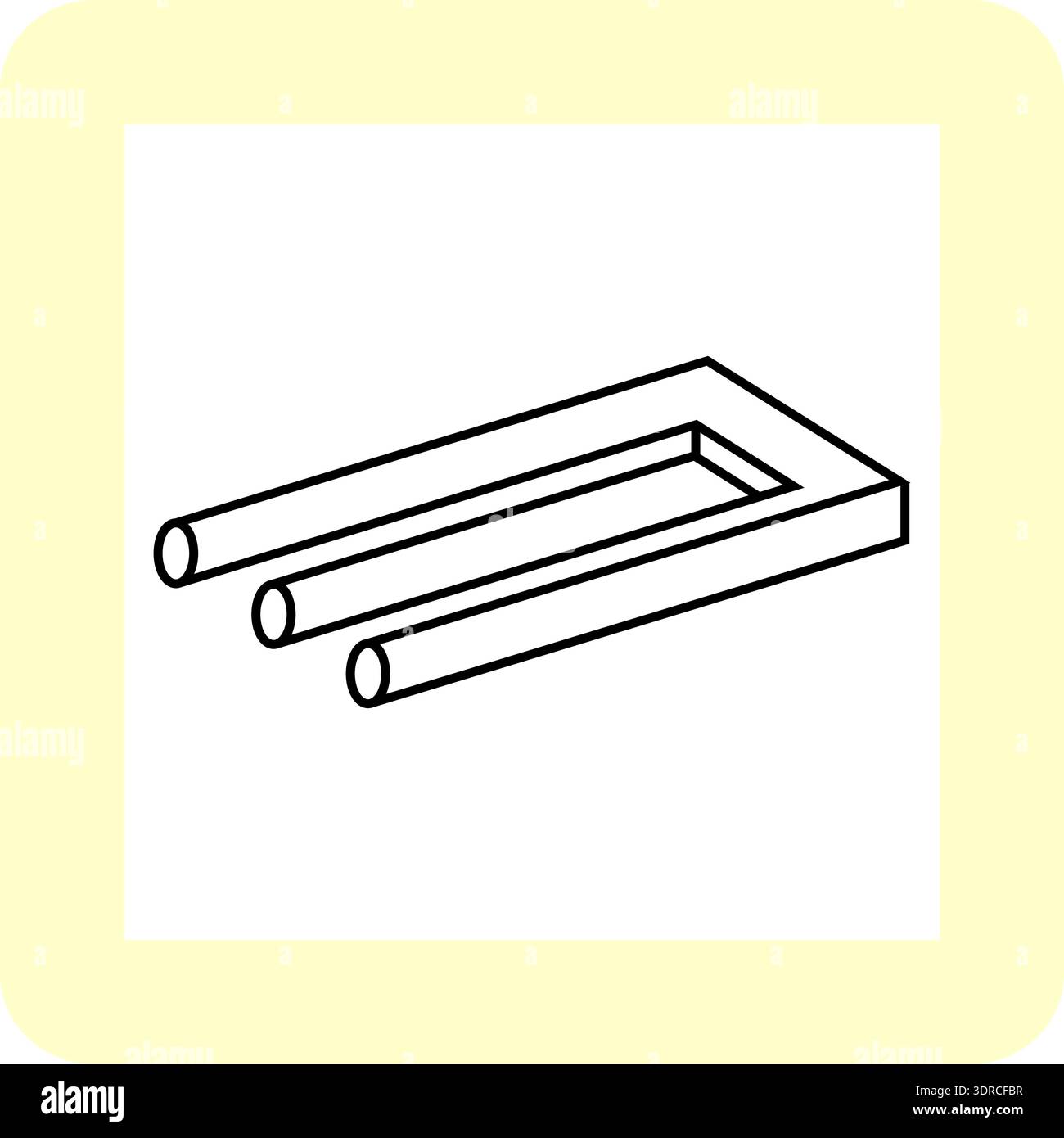 Impossible trident. Vector graphic optical illusion. The eye is confused by this impossible shape. Stock Vector
