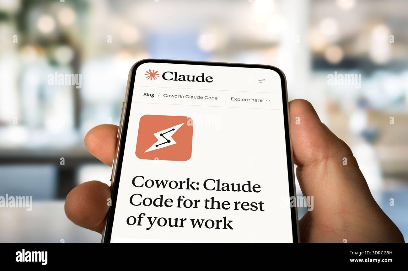 Cowork by Claude Code and Anthropic Stock Photo
