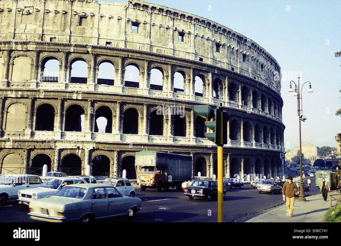 Rome, Italy. cca. 1980. Traffic by the Colosseum Stock Photo - Alamy