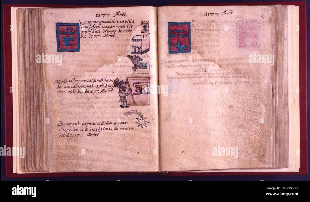 The 1576 Codex Aubin contains eighty-one European paper leaves bound in ...