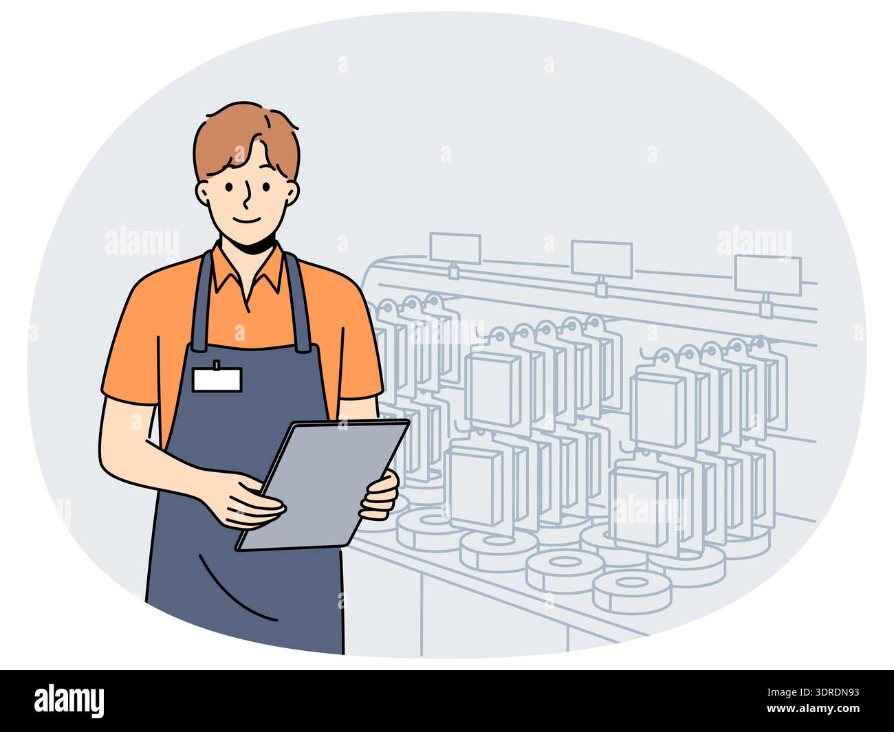 Male employee working in hypermarket Stock Photo