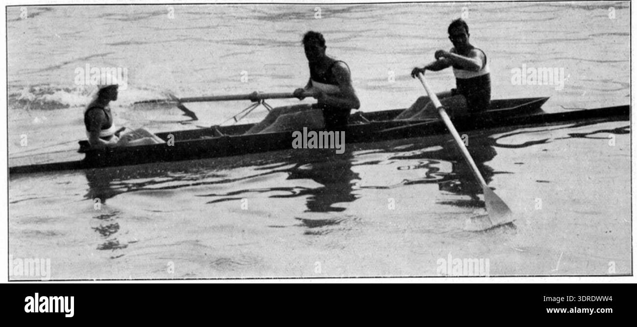 Early Human Rowing Raft This 1929 photograph depicts Renzo and Pier Luigi Vestrini in a coxed ...