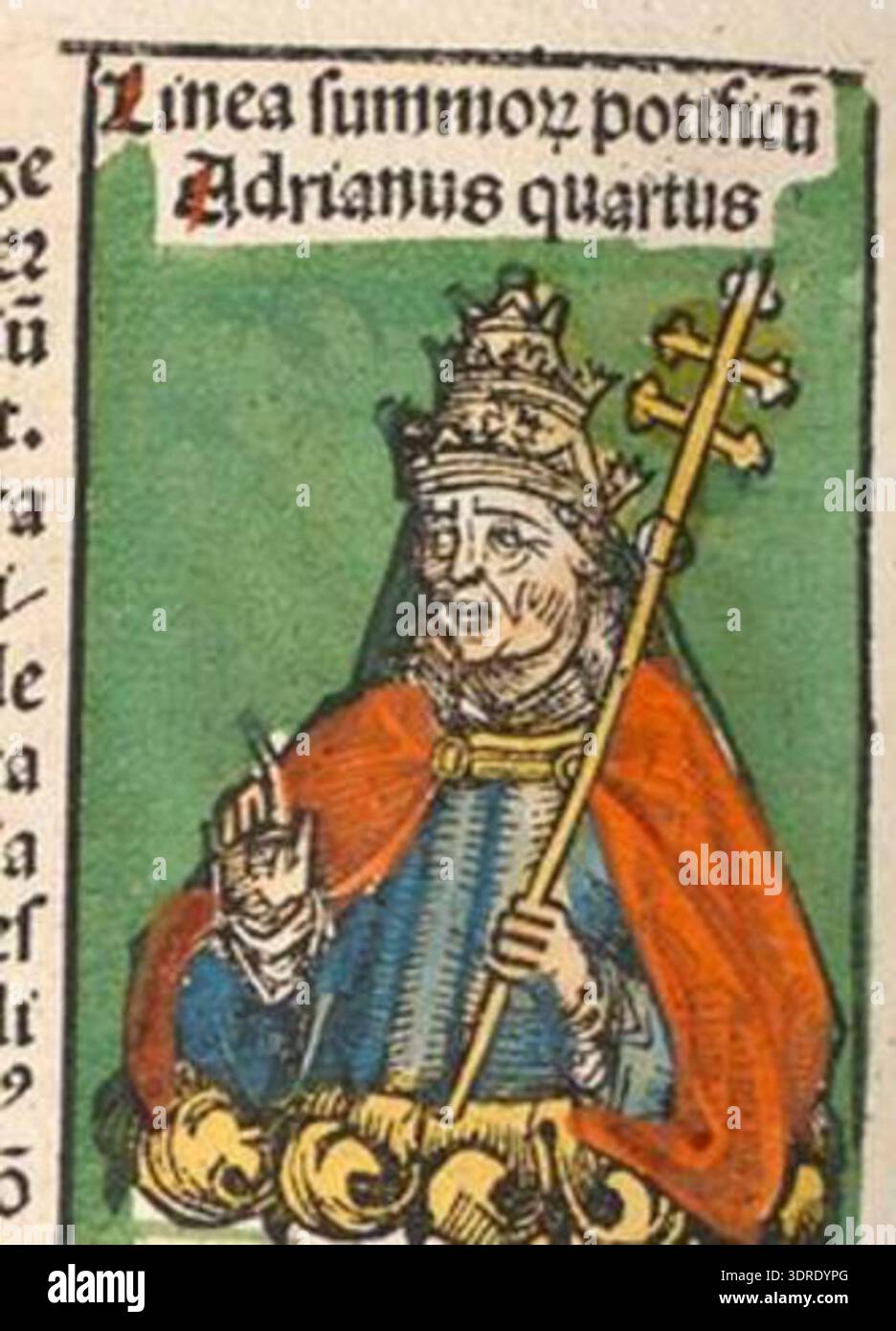 Printed 1493 the images depict the pope in traditional vestments hi-res ...