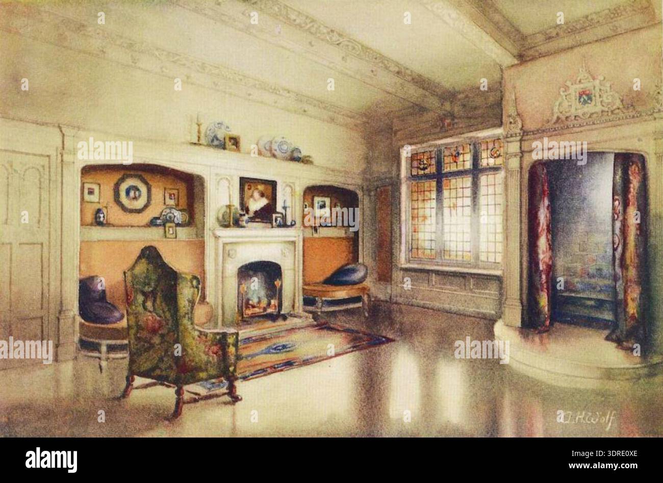 The hall exemplifies edwardian interior principles and spatial planning ...