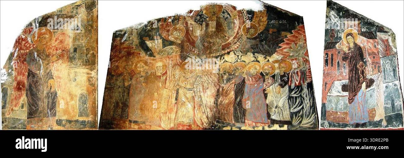 Showing interior frescoes the wall paintings depict religious ...