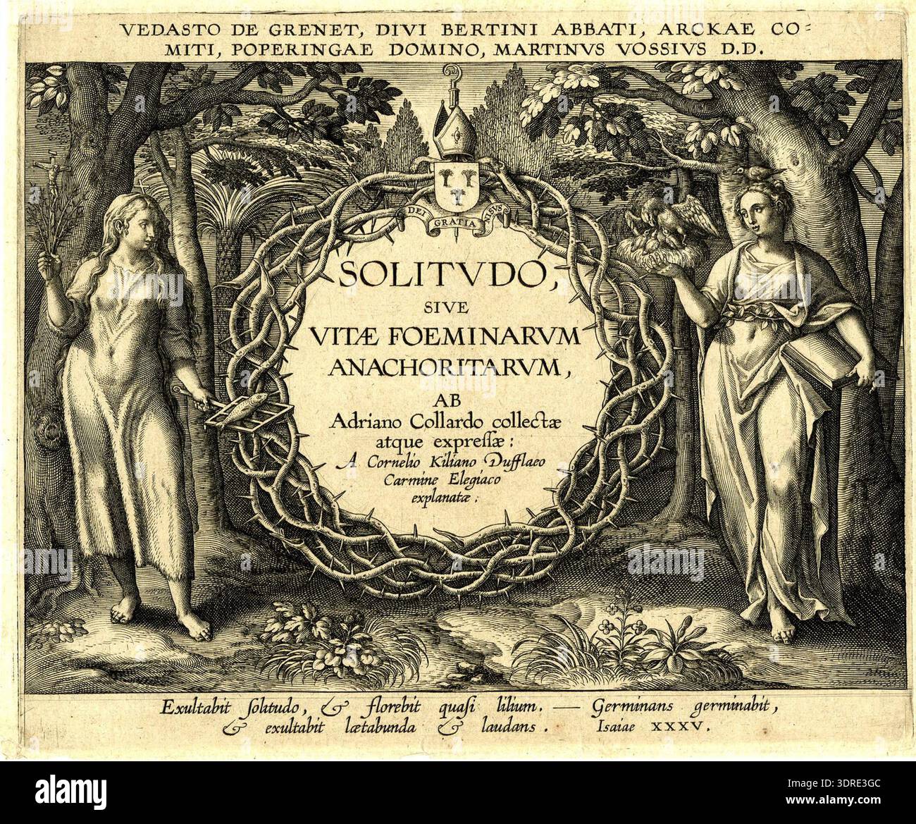 Engraving circa 1580 showing the title-page with central cartouche ...