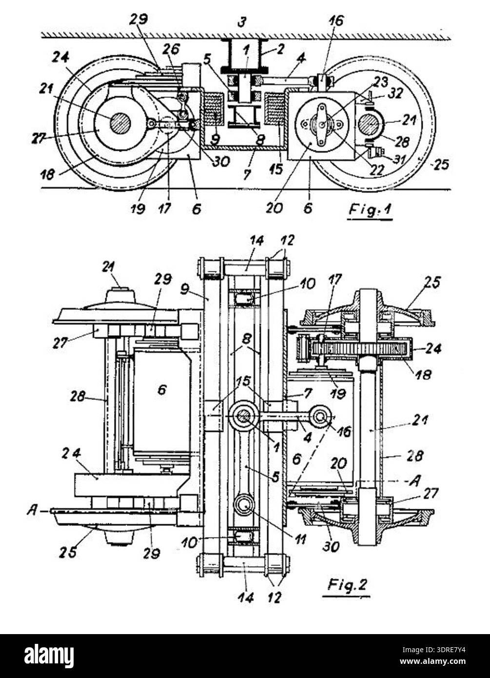 Simplex Spring Motor This 1941 patent drawing illustrates the Simplex-Drehgestell Bauform 2 ...