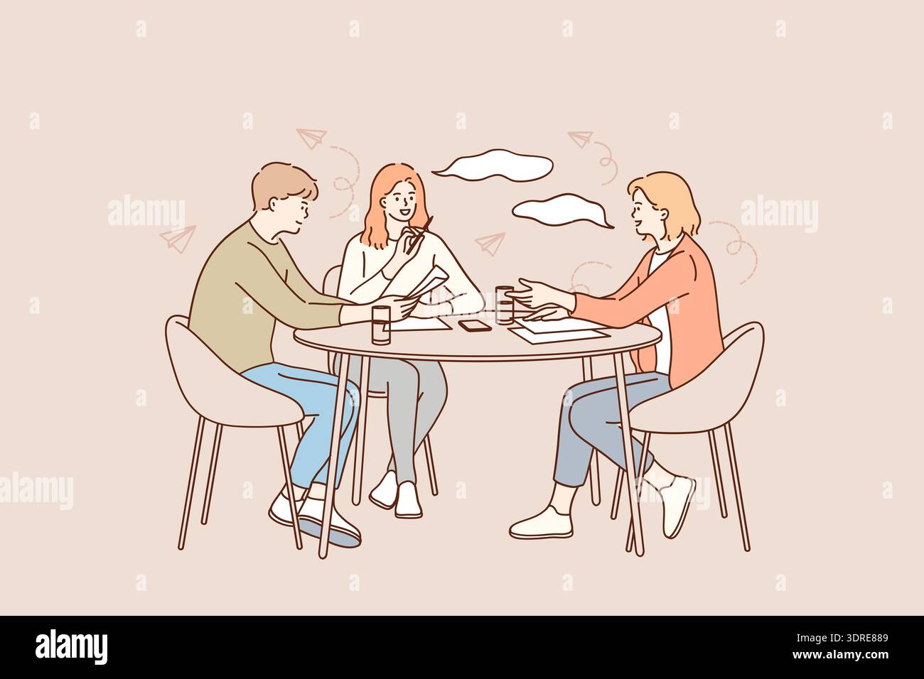 Brainstorming, teamwork, business group concept Stock Photo