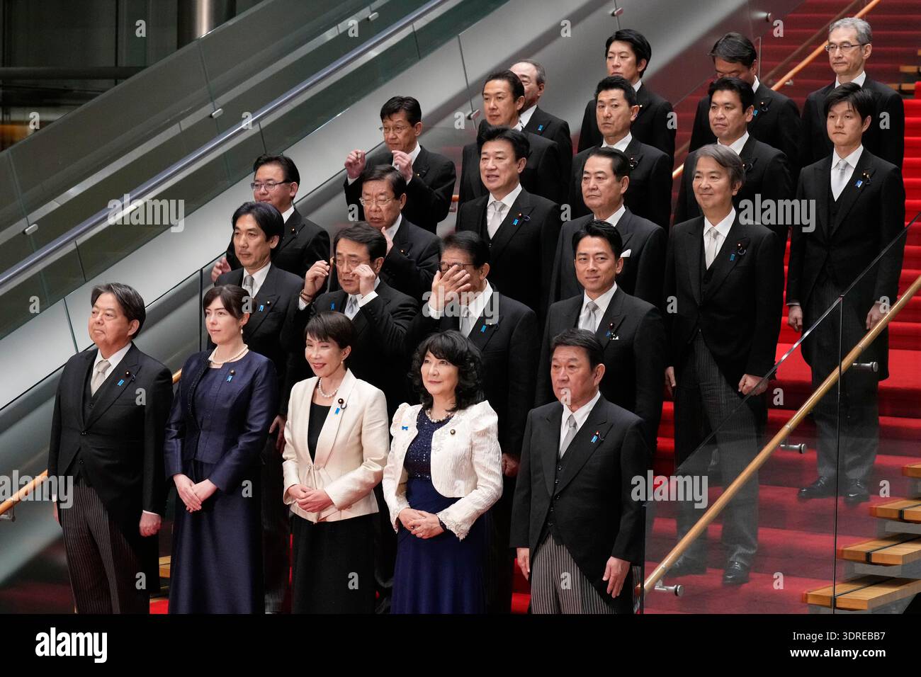 Japan's Prime Minister Sanae Takaichi, front center, and her new ...