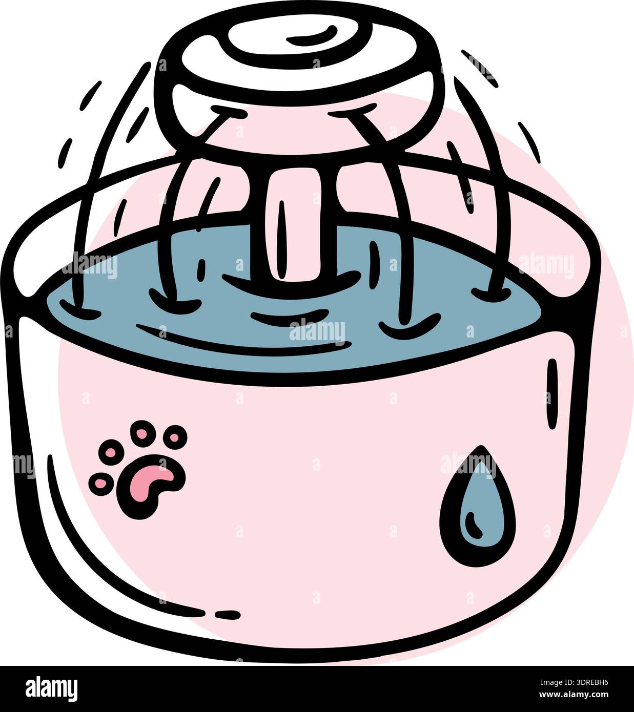 Automatic drinking fountain for cats and dogs Stock Vector