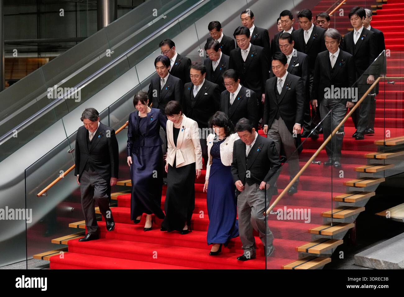 Japan's Prime Minister Sanae Takaichi, front center, and her new ...