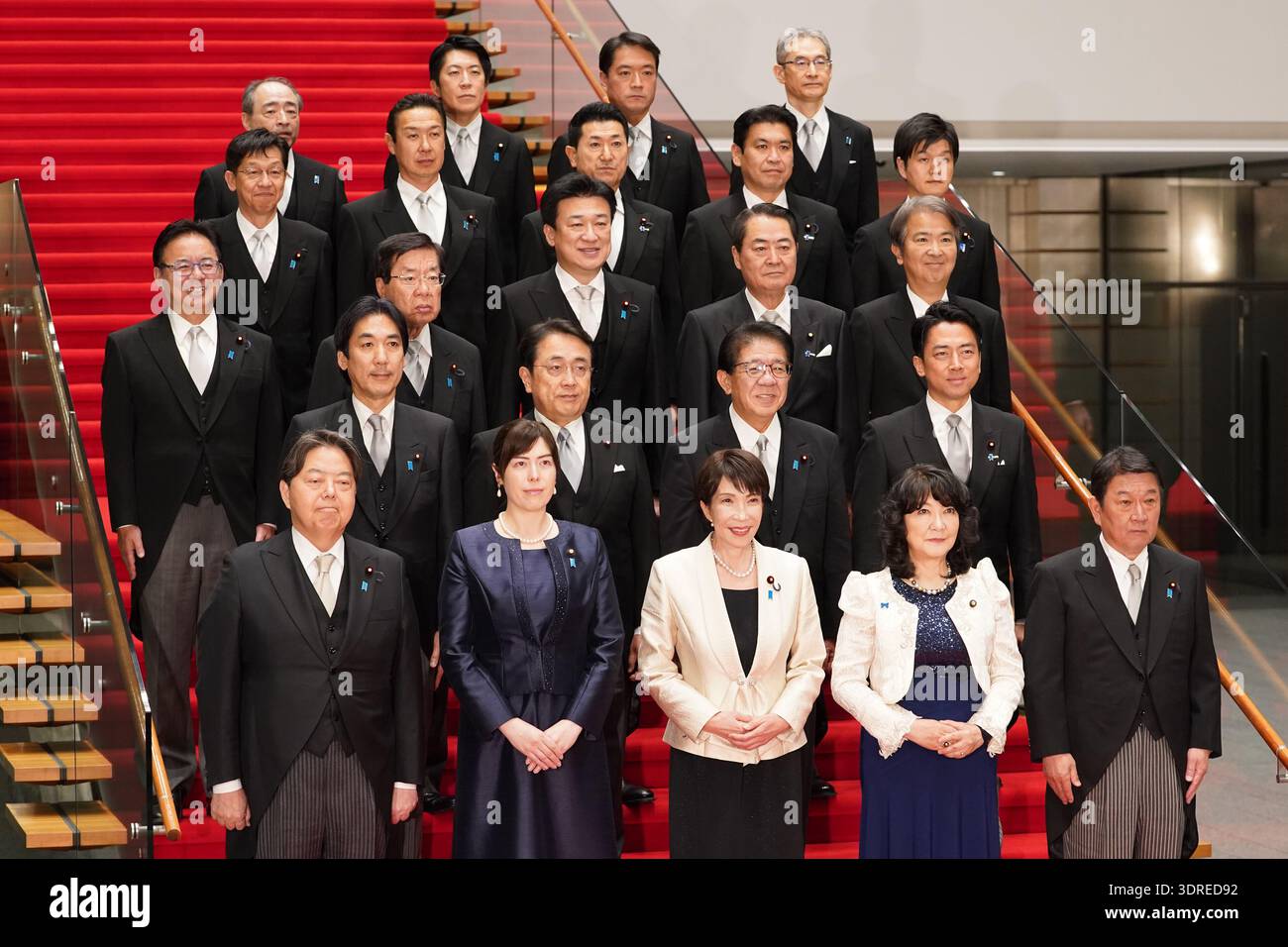 Japan's Prime Minister Sanae Takaichi, front center, and her new ...