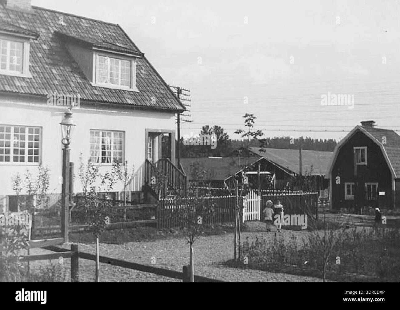 Photograph of Canadahusen in Lidingö, Sweden, 1909, showing multiple ...