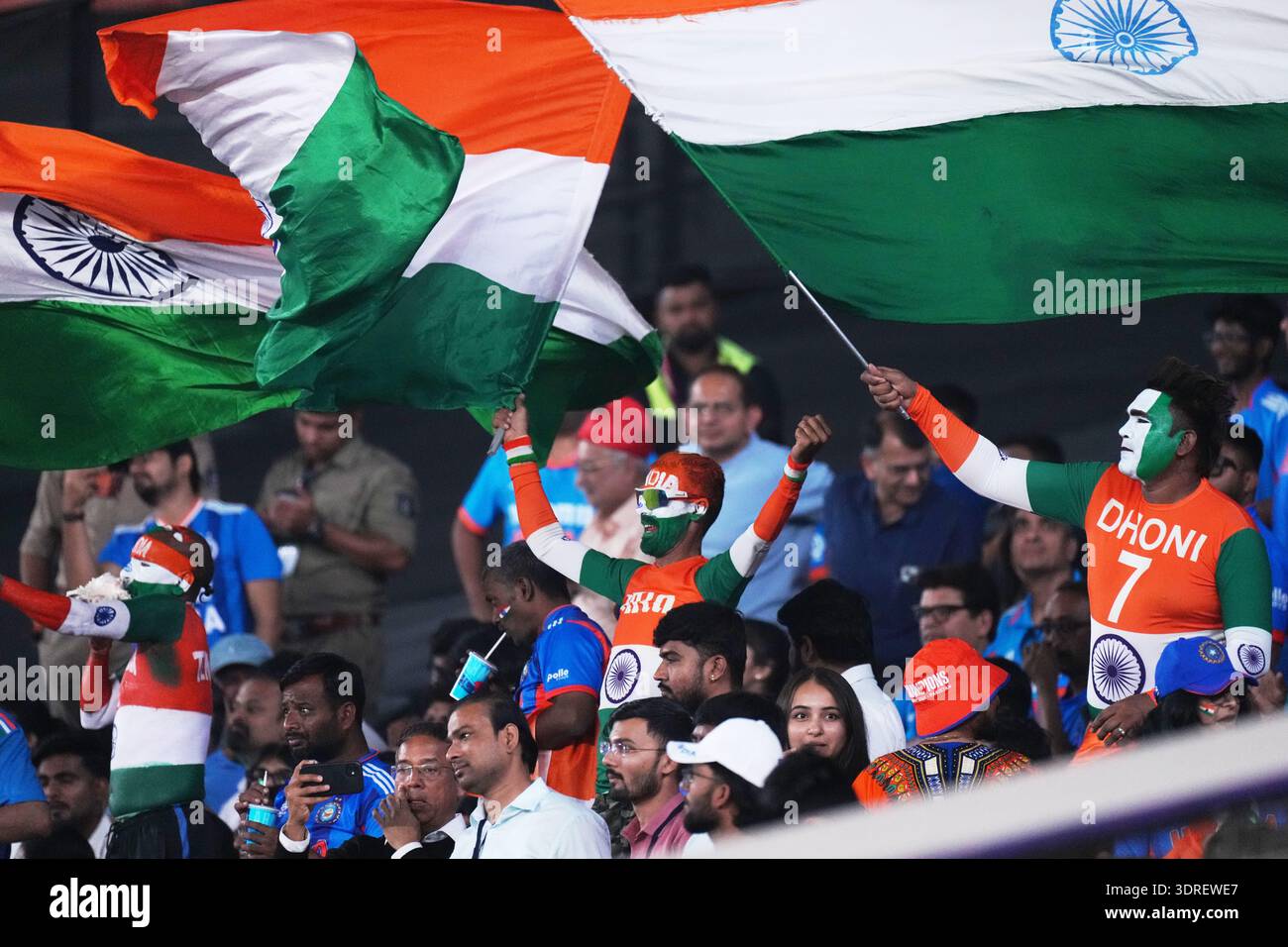 India's fans cheer on from the stands during the T20 World Cup cricket ...