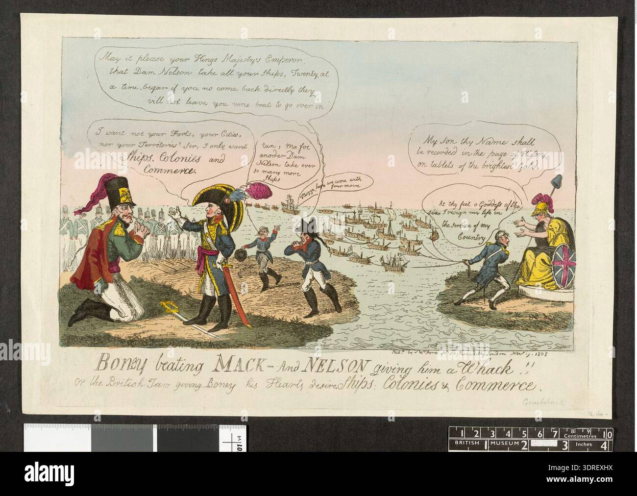 This hand-coloured etching by George Cruikshank from 1805 illustrates ...