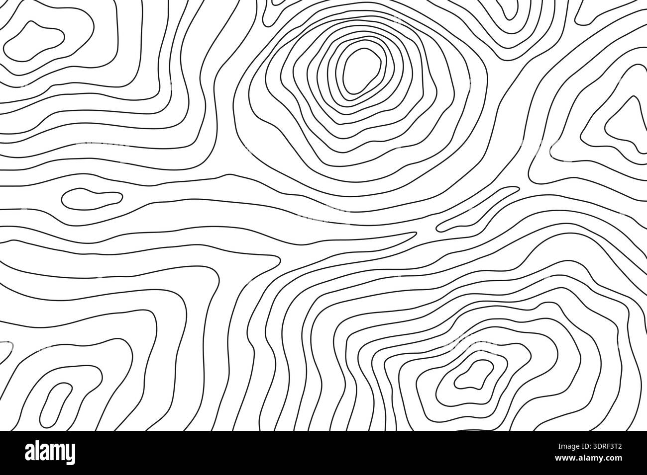 topographic map lines background, minimal geographic terrain pattern - vector illustration Stock Vector