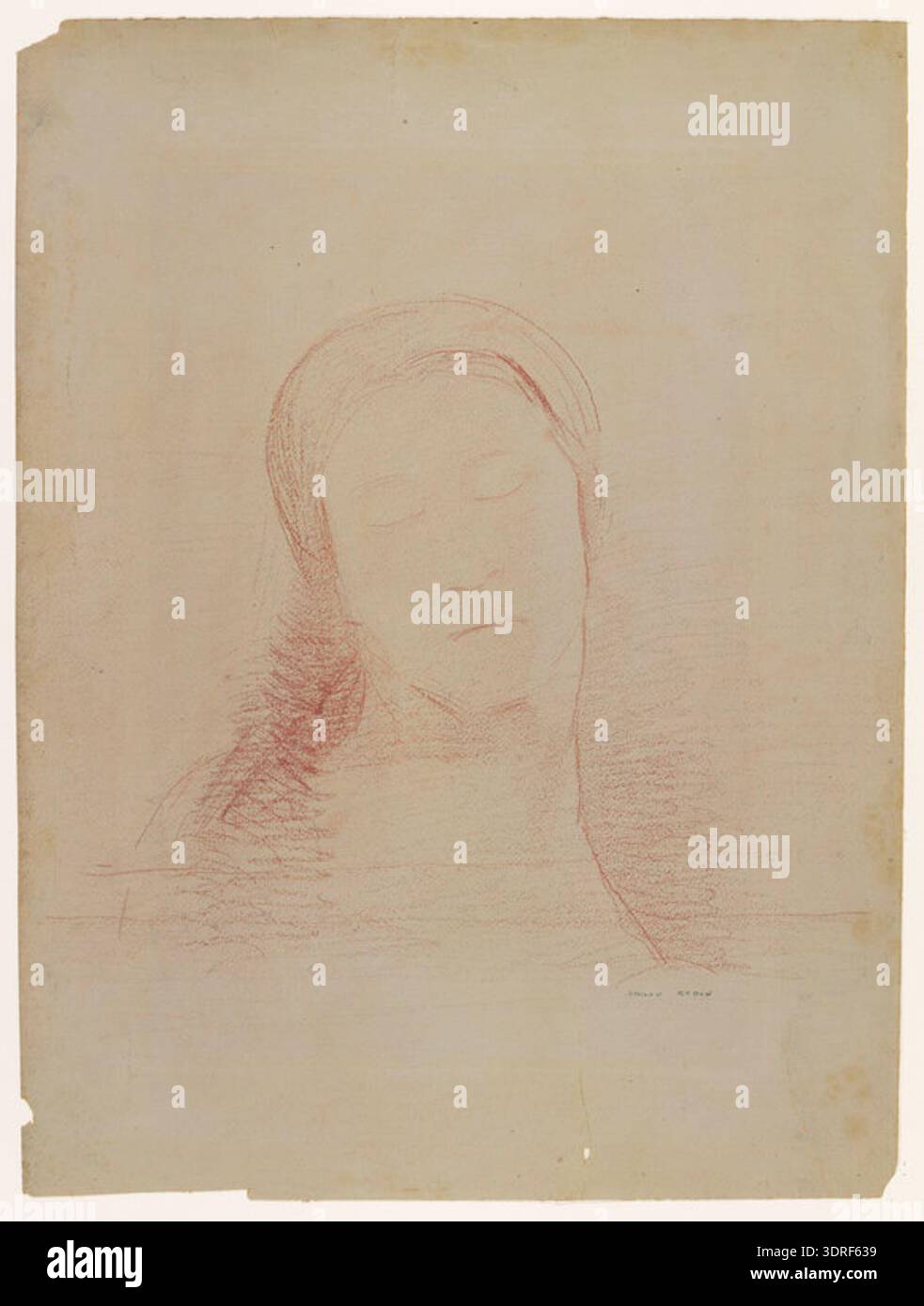"Les Yeux clos" by Odilon Redon, inventory RF 40619, is an art piece by the French symbolist painter and printmaker active 1840–1916. The work carries characteristic introspective and imaginative elements associated with Symbolism, focusing on inner vision and subjective experience. Redon’s oeuvre spans painting, pastel, drawing, and print media reflecting 19th‑century art currents. Stock Photo
