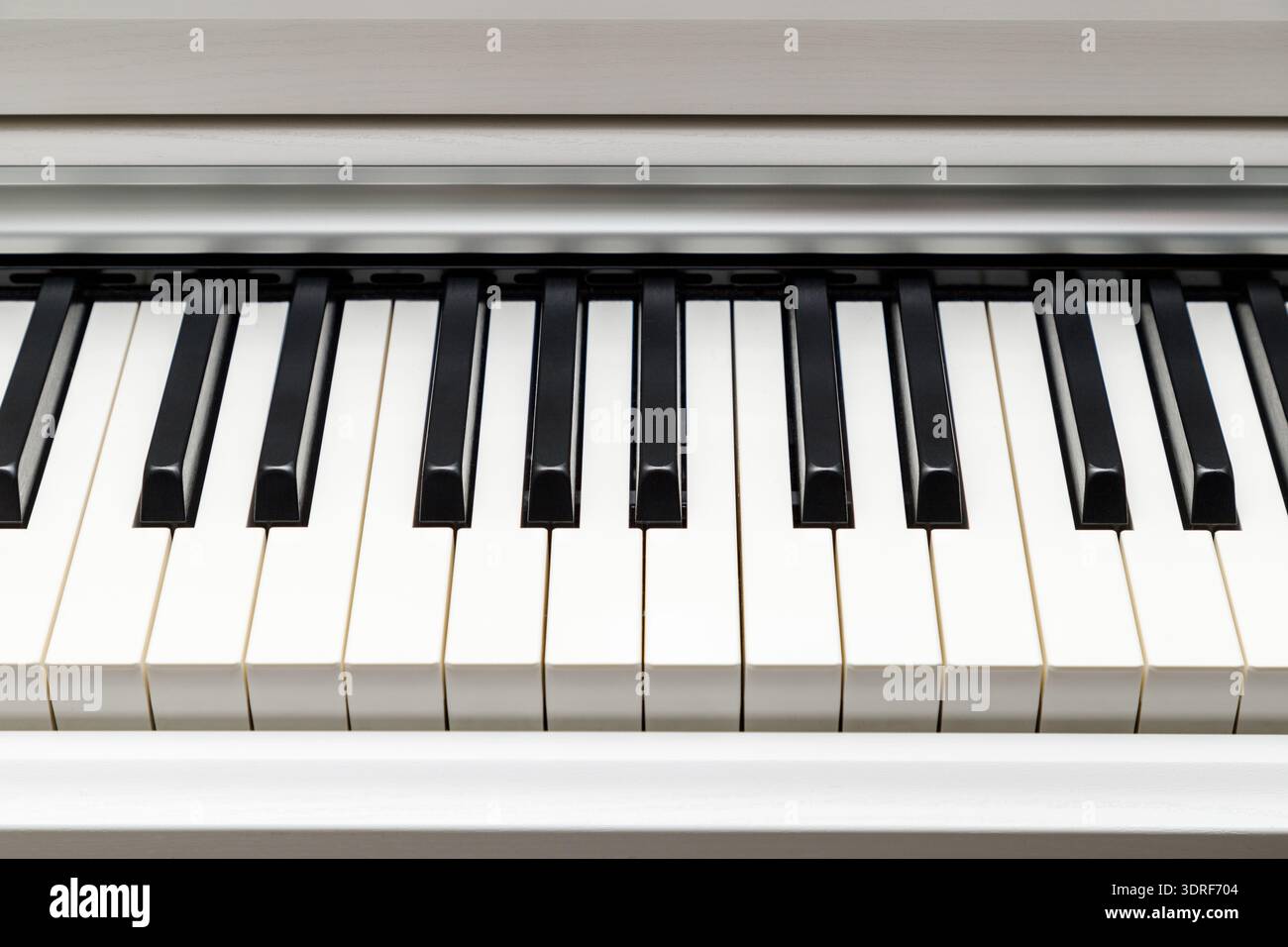 Black and white piano keys closeup Stock Photo