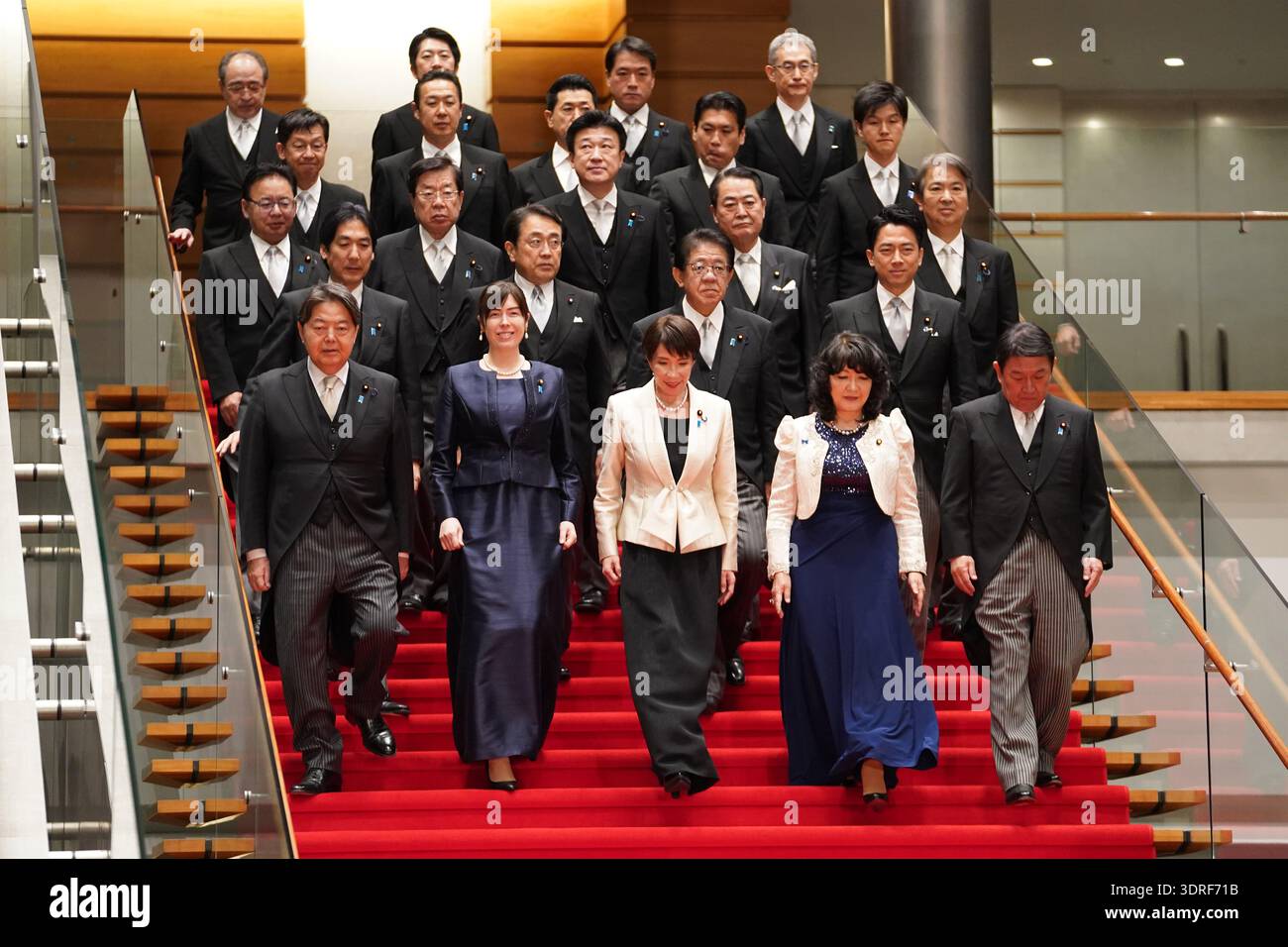 Japan's Prime Minister Sanae Takaichi, front center, and her new ...