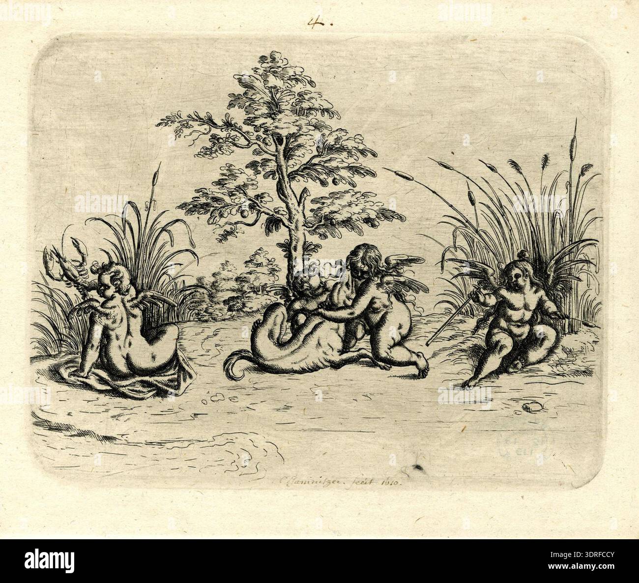 Grotesque Scene This 1610 etching by Christoph Jamnitzer illustrates a grotesque scene ...