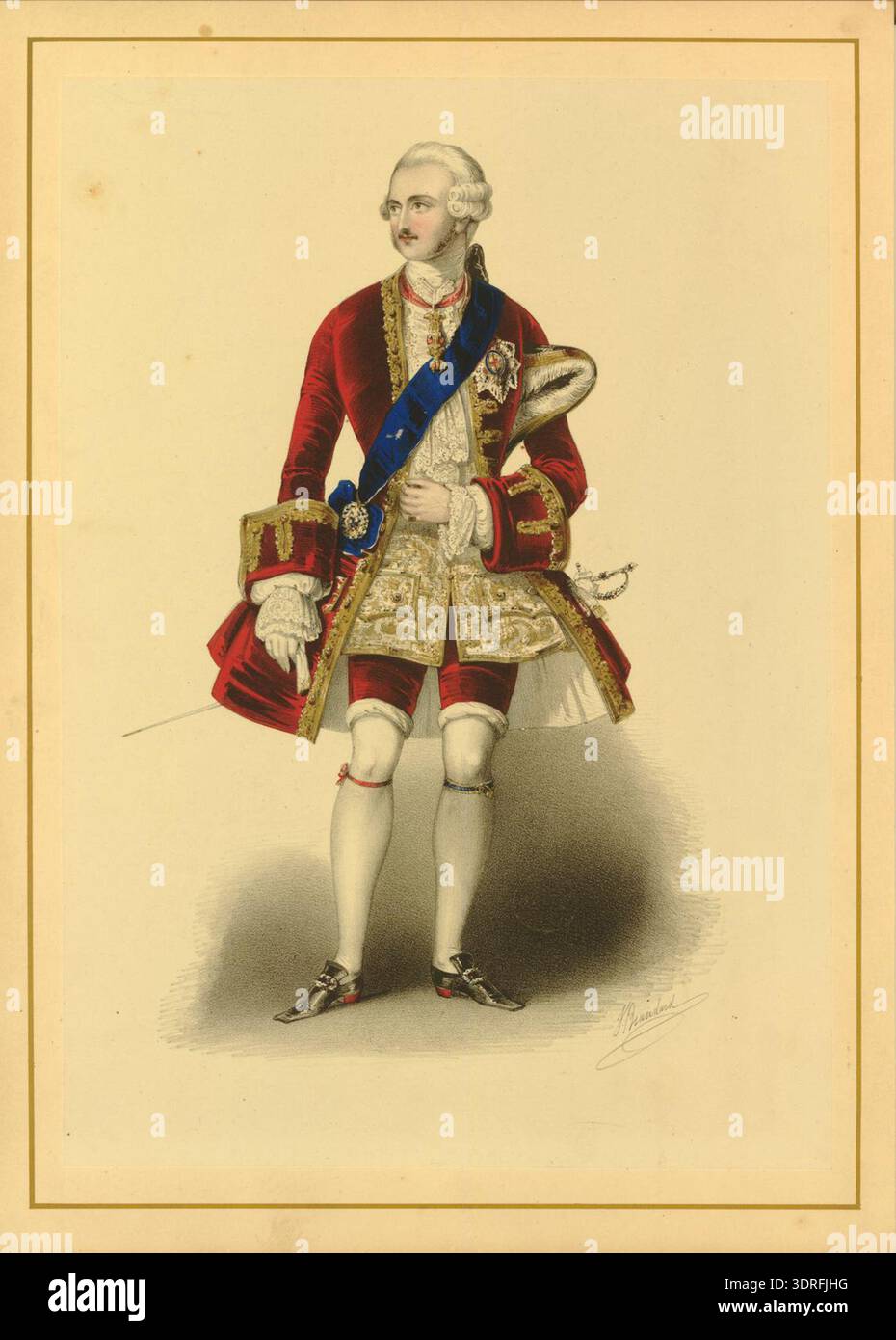 Royal Riband This circa 1845 chromolithograph with hand-colouring on chine-collé ...