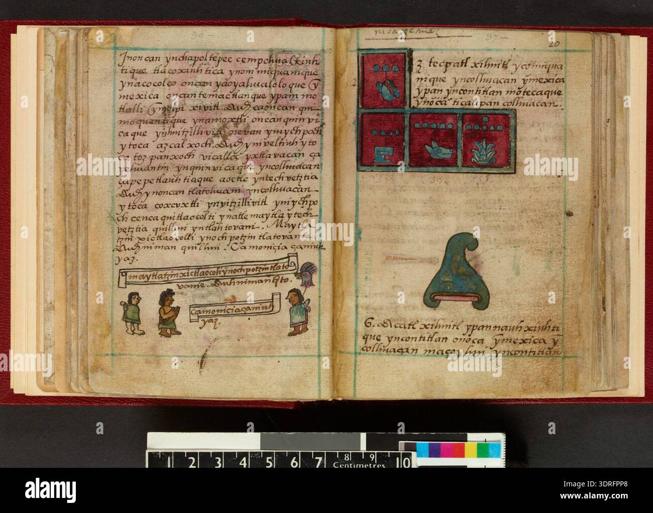 This 1576 Codex Aubin includes 81 European paper leaves bound in red ...